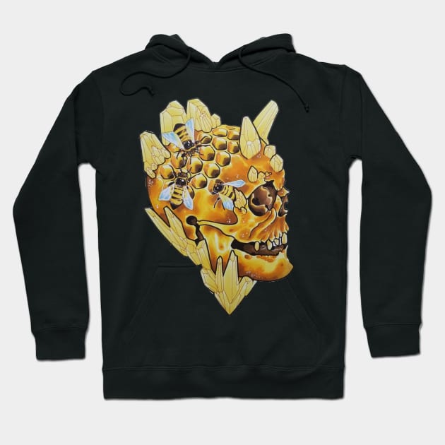 Yellow Crystal Skull Hoodie by NinjaSquirell